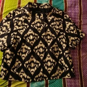 Talbots Navy Blue Short Sleeve Swing Jacket